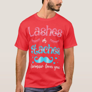 Lashes of Staches Mawmaw houdt van je gender onthu T-shirt