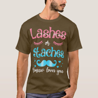Lashes of Staches Memaw houdt van je geslacht T-shirt