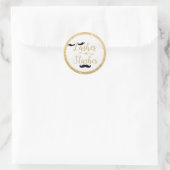 Lashes of Stashes Baby shower Geslacht onthullen g Ronde Sticker (Tas)