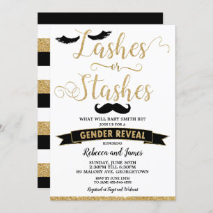 Lashes of Stashes Geslacht onthullen Baby shower G Kaart