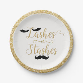 Lashes of Stashes Geslacht onthullen Baby shower Papieren Bordje