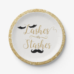 Lashes of Stashes Geslacht onthullen Baby shower Papieren Bordje