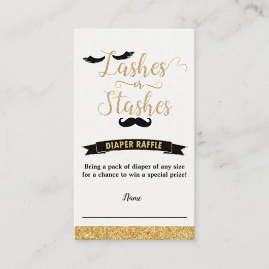 Lashes of Stashes Geslacht onthullen gouden luier  Informatiekaartje (Voorkant)