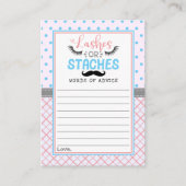 "Lashes or Staches" Modern Gender Reopenbaarmaking Advieskaart (Voorkant)