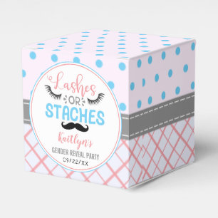 "Lashes or Staches" Modern Gender Reopenbaarmaking Bedankdoosjes