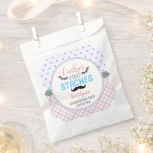"Lashes or Staches" Modern Gender Reopenbaarmaking Bedankzakje