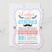 "Lashes or Staches" Modern Gender Reopenbaarmaking Kaart (Voorkant)