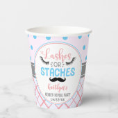 "Lashes or Staches" Modern Gender Reopenbaarmaking Papieren Bekers (Voorkant)