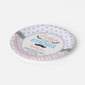 "Lashes or Staches" Modern Gender Reopenbaarmaking Papieren Bordje (Gekanteld)