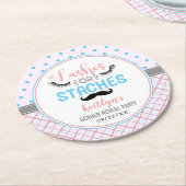 "Lashes or Staches" Modern Gender Reopenbaarmaking Ronde Kartonnen Onderzetter (Gebogen)