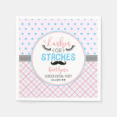 "Lashes or Staches" Modern Gender Reopenbaarmaking Servet (Voorkant)