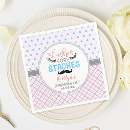 "Lashes or Staches" Modern Gender Reopenbaarmaking Servet