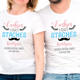 "Lashes or Staches" Modern Gender Reopenbaarmaking T-shirt