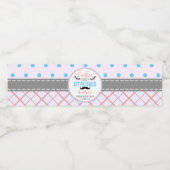 "Lashes or Staches" Modern Gender Reopenbaarmaking Waterfles Etiket (Enkel label)