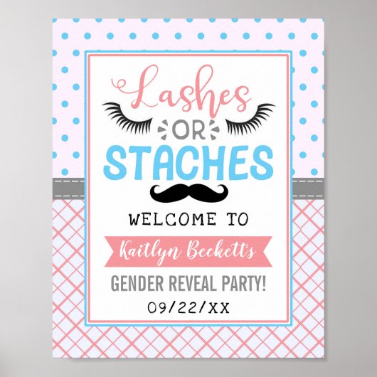 "Lashes or Staches" Poster (Voorkant)