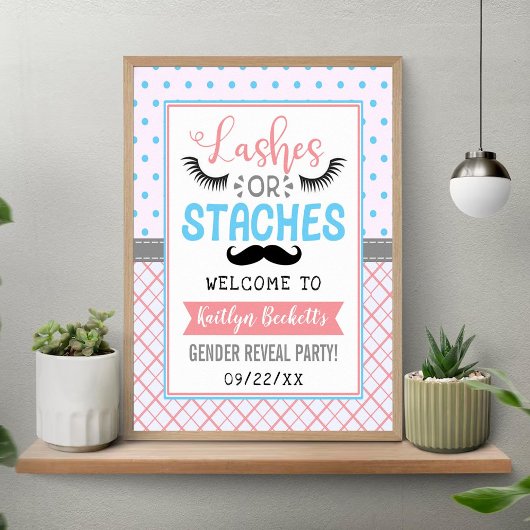 "Lashes or Staches" Poster