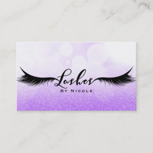Lashes Paarse Sparkle Glamour Wimpers Make-up Visitekaartje