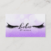 Lashes Paarse Sparkle Glamour Wimpers Make-up Visitekaartje (Voorkant)