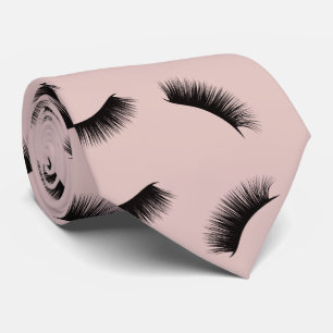 Lashes Pattern Blush Pink Eyelash Extensions Stropdas