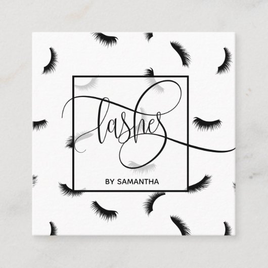 Lashes Pattern Lots Lots of Lashes Eyelash Artist Vierkante Visitekaartje (Voorkant)