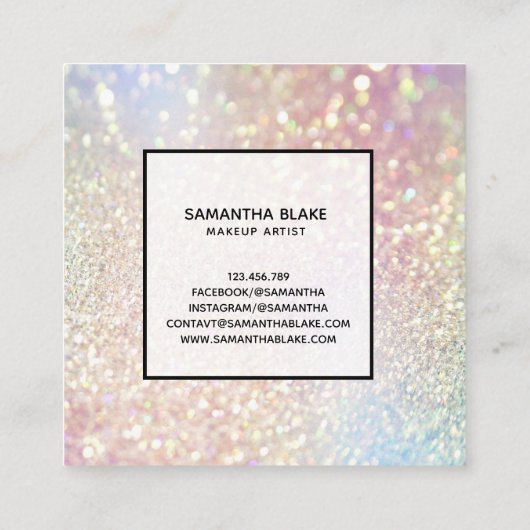 Lashes Pattern Lots Lots of Lashes Eyelash Artist Vierkante Visitekaartje (Achterkant)