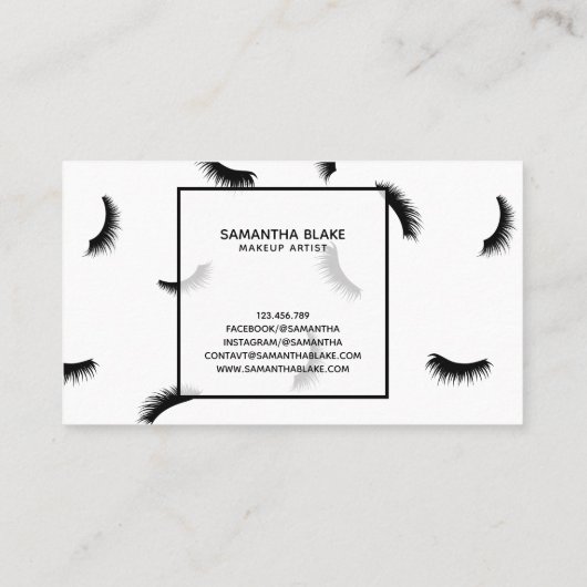 Lashes Pattern Lots Lots of Lashes Eyelash Artist Visitekaartje (Achterkant)