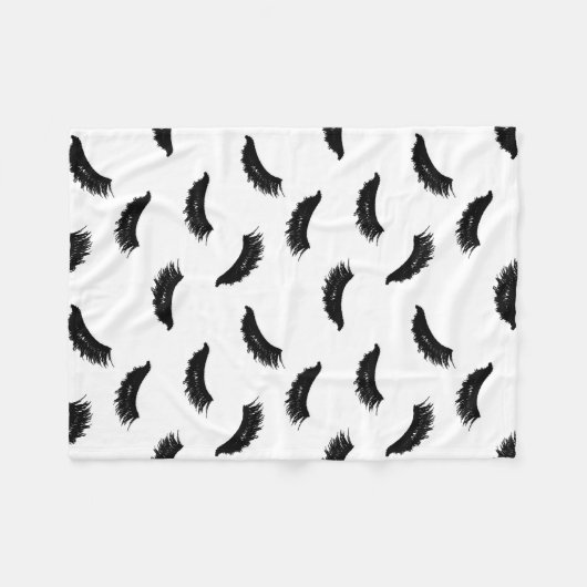 Lashes Pattern Modern Eyelash Print Fleece Deken (Voorkant (Horizontaal))