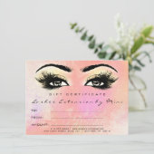 Lashes Peach Roos Gold Makeup Certificate Cadeaus (Staand voorkant)
