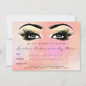 Lashes Peach Roos Gold Makeup Certificate Cadeaus (Voorkant)