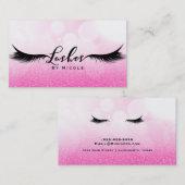 Lashes Pink Sparkle Glamour Wimpers Make-up Visitekaartje (Voorkant / Achterkant)