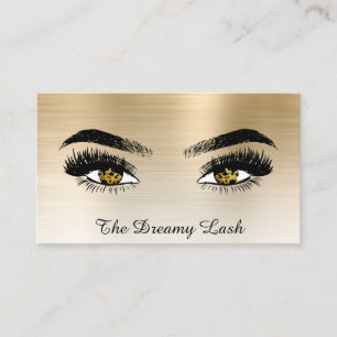 *~* Lashes QR Brows Extensions Gold Glitter Visitekaartje