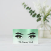 *~* Lashes QR Brows Extensions GREEN glitter Visitekaartje (Staand voorkant)