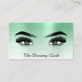 *~* Lashes QR Brows Extensions GREEN glitter Visitekaartje