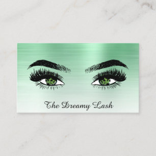 *~* Lashes QR Brows Extensions GREEN glitter Visitekaartje