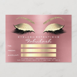 Lashes Red Bean Roos Gold Makeup Certificate Gift