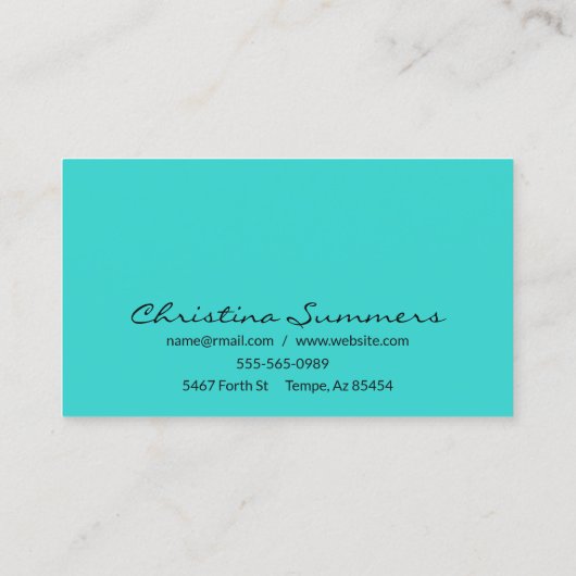 Lashes Robin's Egg Blue glitter Wimper Eyes Visitekaartje (Achterkant)