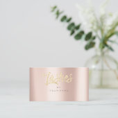 Lashes Roos Gold Faux Glitter Typografen Makeup Visitekaartje (Staand voorkant)
