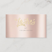 Lashes Roos Gold Faux Glitter Typografen Makeup Visitekaartje (Voorkant)