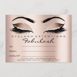 Lashes Roos Gold Pink Makeup Certificate Gift SPA