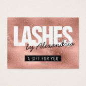 Lashes Roos Gold Pink Sparkle Gift Certificate Visitekaartje (Voorkant)