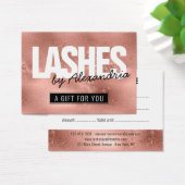 Lashes Roos Gold Pink Sparkle Gift Certificate Visitekaartje (Bureau)