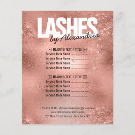 Lashes Roos Gold Sparkle Glitter Beauty Services Flyer