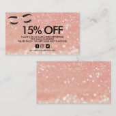Lashes Roze Glitter Korting Dank u Visitekaartje (Voorkant / Achterkant)