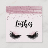Lashes Roze Glitter Moderne QR Code Vierkante Visitekaartje (Voorkant)