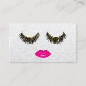 Lashes & Roze Lips Makeup Artist Silver Beauty Visitekaartje (Voorkant)