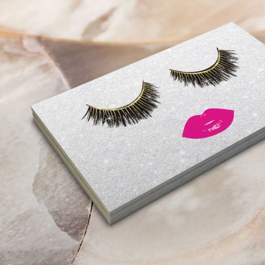 Lashes & Roze Lips Makeup Artist Silver Beauty Visitekaartje