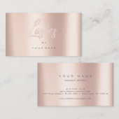 Lashes roze Rose Gold Faux Typograaf Makeup Visitekaartje (Voorkant / Achterkant)
