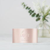 Lashes roze Rose Gold Faux Typograaf Makeup Visitekaartje (Staand voorkant)