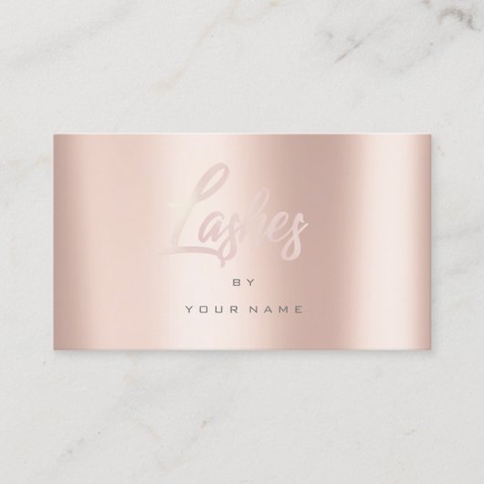 Lashes roze Rose Gold Faux Typograaf Makeup Visitekaartje (Voorkant)