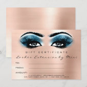 Lashes Roze Roze Blauwe Makeup Certificaat Cadeaus (Voorkant / Achterkant)